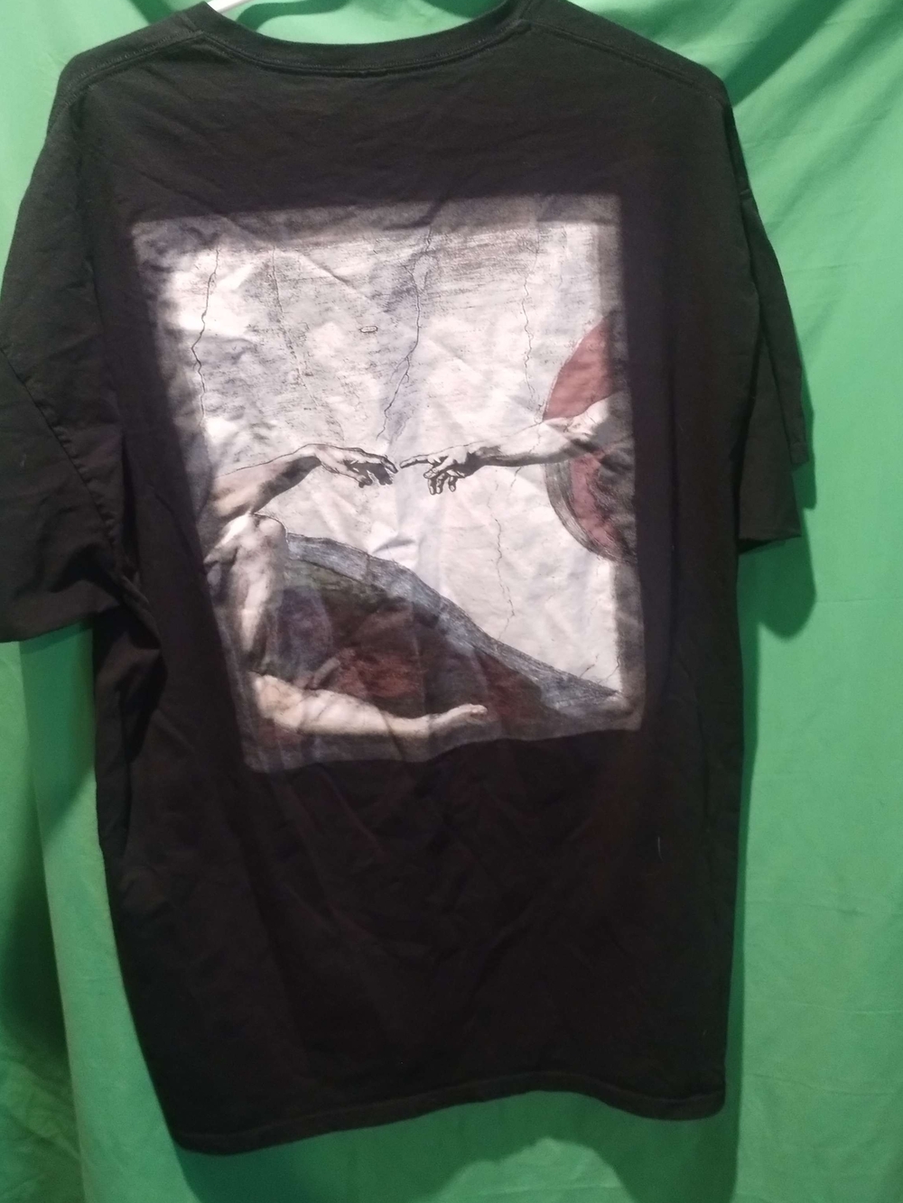 Return To Sender Short-Sleeve Mens Shirt with Michelangelo-Inspired Back Print